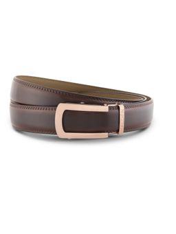 HALDEN - Burley Coffee Belt with Classic Rose Gold Matt Buckle