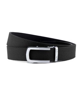 HALDEN - Canvas Black Belt with Classic Silver Matt Buckle
