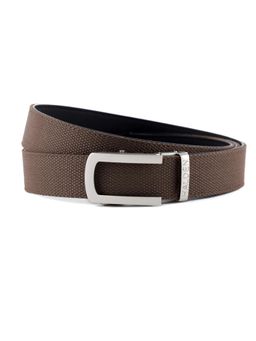 HALDEN - Canvas Brown Belt with Classic Pearl Buckle