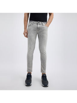 Pepe Jeans - Men Grey Skinny Fit Mid Rise Ankle Length Jeans