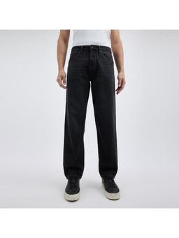 Pepe Jeans - Men Black Relaxed Barrel Fit Mid Rise Jeans