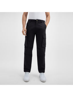 Pepe Jeans - Men Black Mid Rise Stretch Cargos