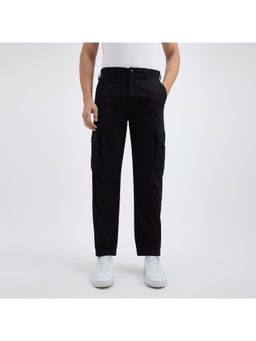 Pepe Jeans - Men Black Lightweight Mid Rise Stretch Cargos