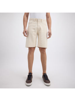 Pepe Jeans - Men Ecru Cream Relaxed Fit Mid Rise Shorts