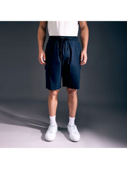 Pepe Jeans - Men Navy Blue Mid Rise Cargo Shorts