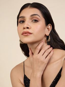 Isharya - Black Spiral Hoops 18Kt Gold Plated