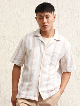 Hubberholme - Vertical Striped Cotton Relaxed Fit Casual Shirt