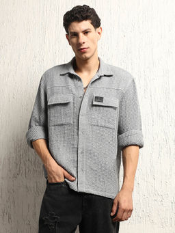 Hubberholme - Classic Cotton Casual Waffel Oversized Double Pocket Shirt