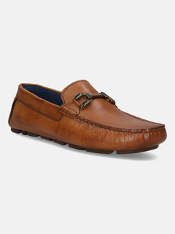 BAGATT - Hexa Men Cognac Leather Casual Loafers Slip-On