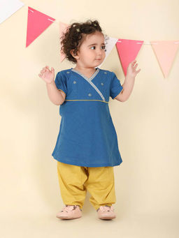 Fabindia - Blue Cotton Striped Kurta with Salwar