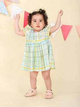 Fabindia - Blue Cotton Hand Block Print Dress