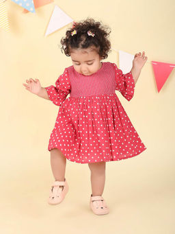 Fabindia - Pink Cotton Printed Dress