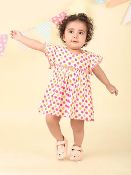 Fabindia - White Cotton Hand Block Printed Dress