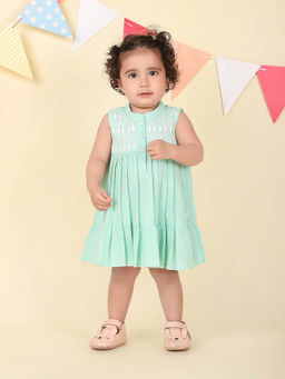 Fabindia - Green Cotton Chikankari Dress