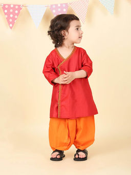 Fabindia - Orange Cotton Kurta with Dhoti