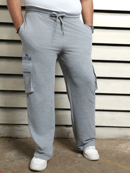 High Star - Men Grey Solid Mid-Rise Trackpant