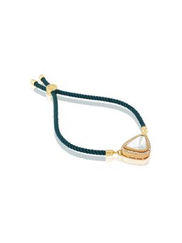 Indinoor - Neela Kundan Polki Rakhi Bracelet