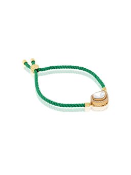 Indinoor - Hara Kundan Polki Rakhi Bracelet