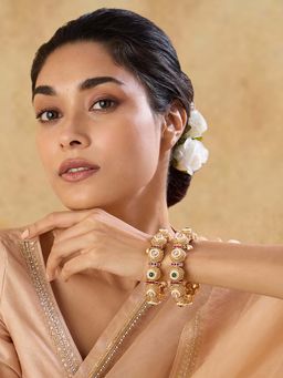 Indinoor - Gold Temple Bangle Pair