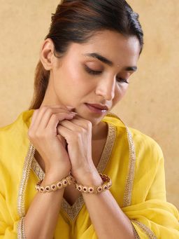 Indinoor - Ruby Temple Bangle Set