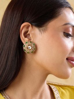 Indinoor - Kundan Polki Tyohar Stud Earrings