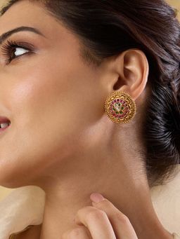 Indinoor - Temple Coloured Stone Studs