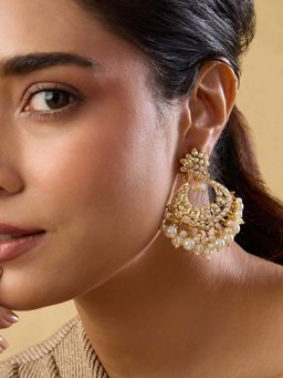 Indinoor - Jadau Small Chandbali Earrings