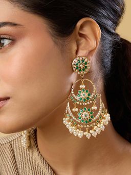 Indinoor - Jadau Double Chandbalis Earrings