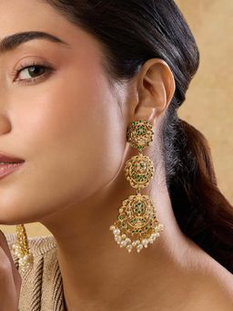 Indinoor - Jadau Dangler Earrings