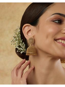 Indinoor - Golden Ghungroo Temple Jhumkas