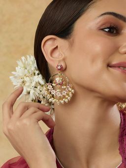 Indinoor - Jadau Statement Chandbali Earrings