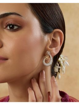 Indinoor - Zircon Two-Tone Statement Studs