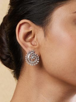 Indinoor - Shankh Zircon Stud Earrings