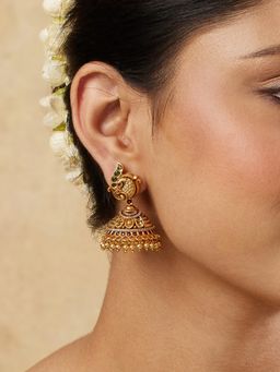 Indinoor - Morni Temple Jhumkas Earrings