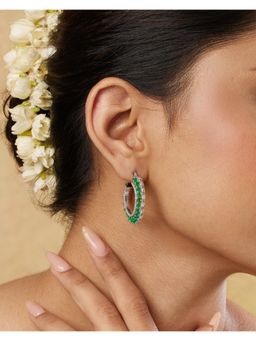 Indinoor - Ruhi Zircon Hoop Earrings