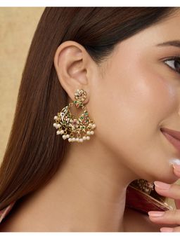 Indinoor - Pravya Jadau Chandbali Earrings