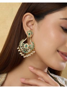 Indinoor - Selvira Jadau Chandbali Earrings