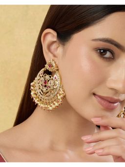 Indinoor - Torvya Jadau Chandbali Earrings