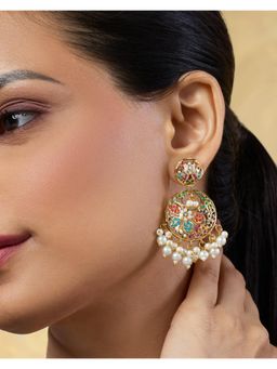 Indinoor - Rummani Jadau Chandbali Earrings