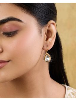 Indinoor - Ikatra Kundan Polki Drop Earrings