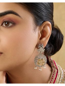 Indinoor - Vaarini Oxidised Silver Earrings