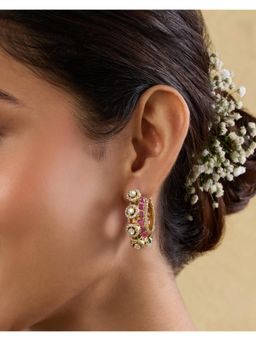 Indinoor - Varena Kundan Hoops Earrings