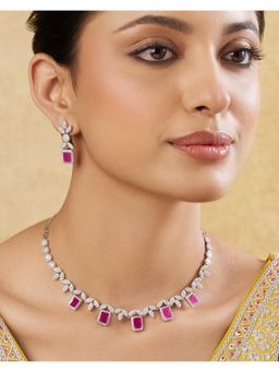 Indinoor - Zuwaina Zircon Necklace Set