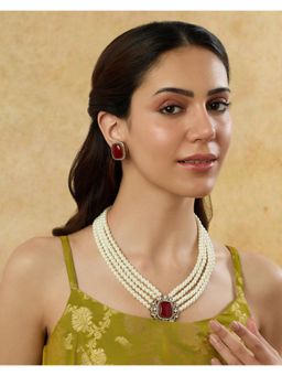Indinoor - Manik Pearl Cocktail Necklace Set