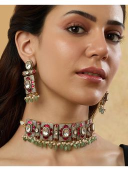 Indinoor - Manik Panna Choker Necklace Set