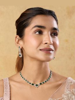 Indinoor - Emerald Zirconia Necklace Set