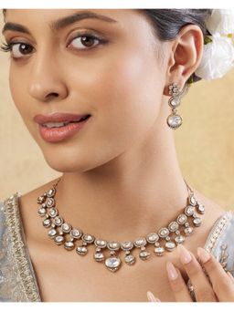 Indinoor - Soni Kundan Polki Necklace Set