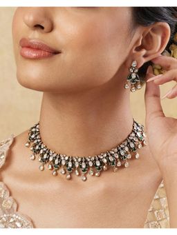 Indinoor - Hunar Kundan Polki Necklace Set