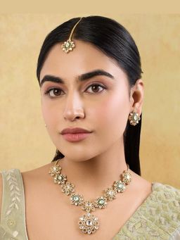 Indinoor - Kalamira Kundan Polki Necklace Set