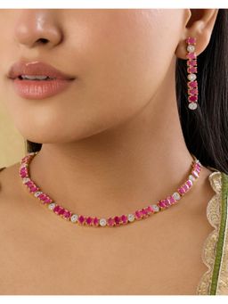 Indinoor - Ranijaan Zircon Necklace Set